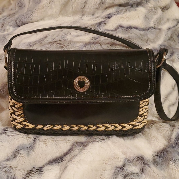 Marlo Woven Black, White & Tan Purse - Picture 2 of 8